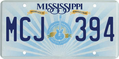 MS license plate MCJ394