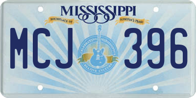 MS license plate MCJ396