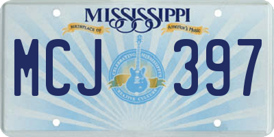 MS license plate MCJ397