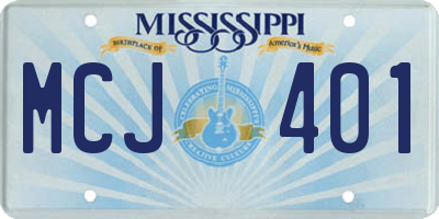 MS license plate MCJ401