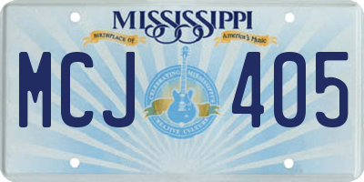 MS license plate MCJ405