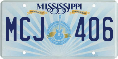 MS license plate MCJ406