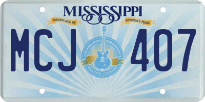 MS license plate MCJ407