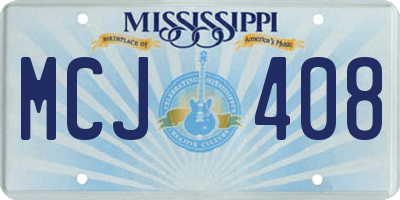 MS license plate MCJ408