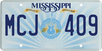 MS license plate MCJ409