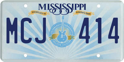 MS license plate MCJ414