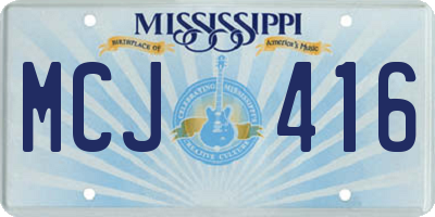 MS license plate MCJ416