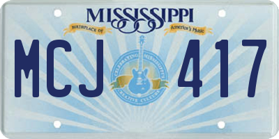 MS license plate MCJ417