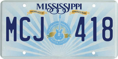 MS license plate MCJ418
