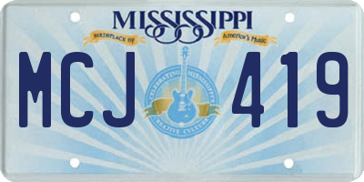 MS license plate MCJ419