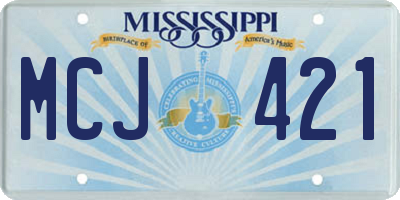 MS license plate MCJ421