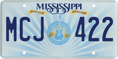 MS license plate MCJ422