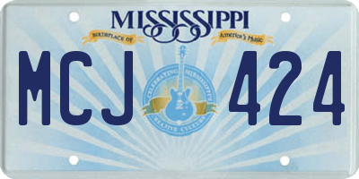 MS license plate MCJ424