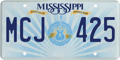 MS license plate MCJ425