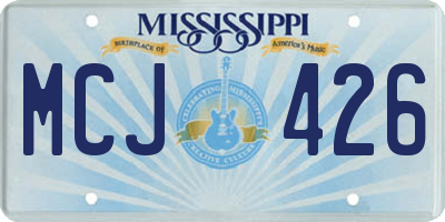 MS license plate MCJ426