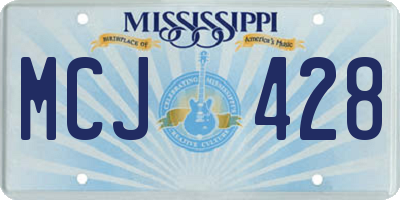 MS license plate MCJ428
