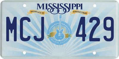 MS license plate MCJ429