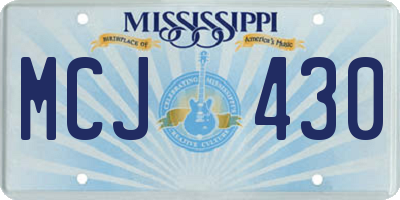 MS license plate MCJ430
