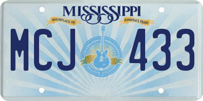 MS license plate MCJ433