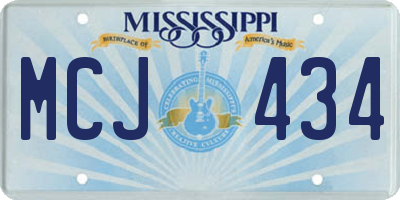 MS license plate MCJ434