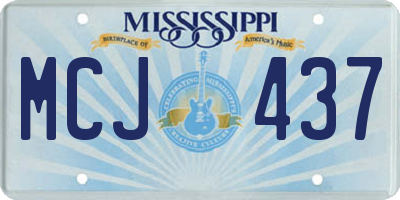 MS license plate MCJ437