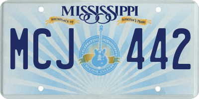 MS license plate MCJ442