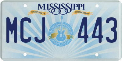 MS license plate MCJ443