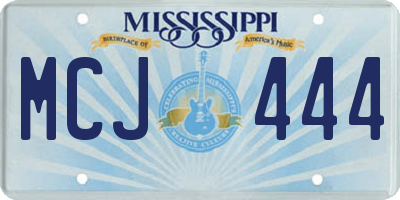 MS license plate MCJ444