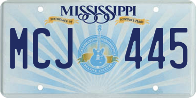 MS license plate MCJ445