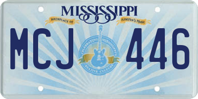 MS license plate MCJ446
