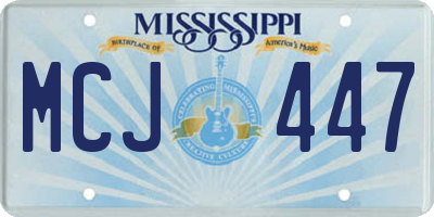 MS license plate MCJ447