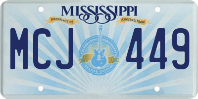 MS license plate MCJ449