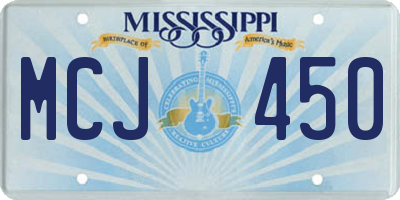 MS license plate MCJ450