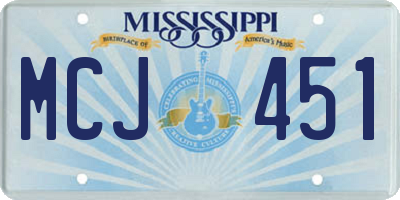 MS license plate MCJ451
