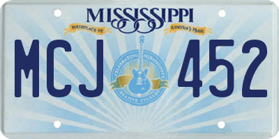 MS license plate MCJ452