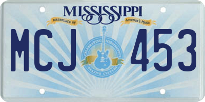 MS license plate MCJ453