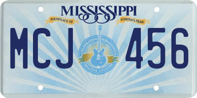 MS license plate MCJ456
