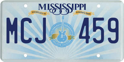 MS license plate MCJ459