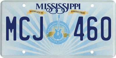 MS license plate MCJ460