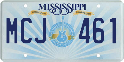 MS license plate MCJ461