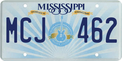 MS license plate MCJ462