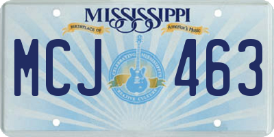 MS license plate MCJ463