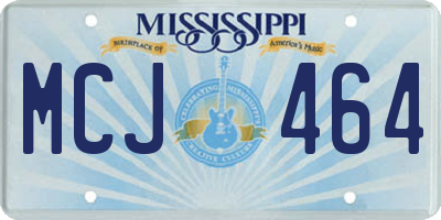 MS license plate MCJ464