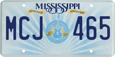 MS license plate MCJ465