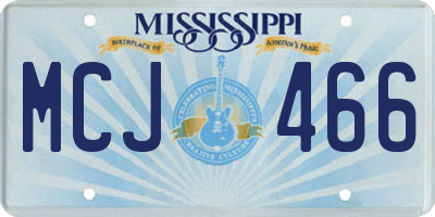 MS license plate MCJ466