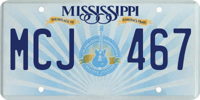 MS license plate MCJ467