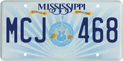 MS license plate MCJ468