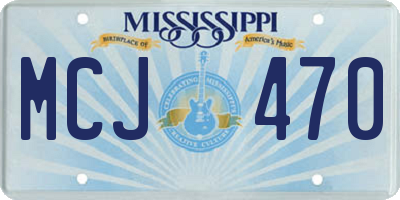 MS license plate MCJ470