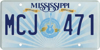 MS license plate MCJ471