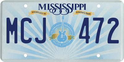 MS license plate MCJ472